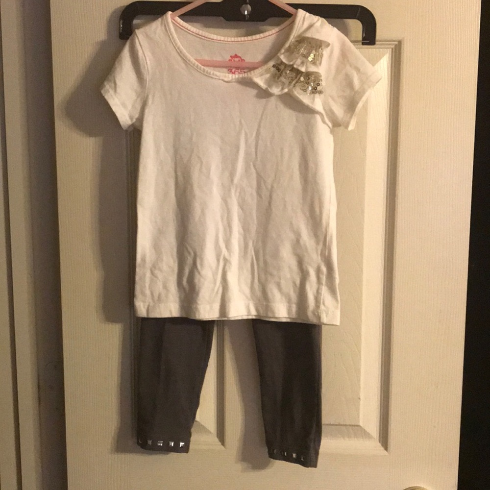 Girls Shirt/Leggings Outfit Size 5/6